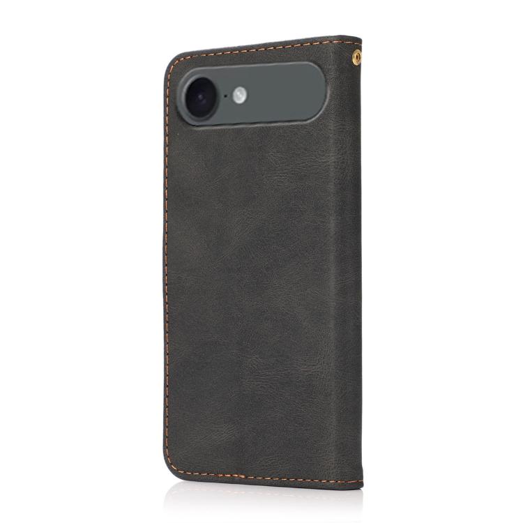 For iPhone Air Dual-color Stitching Leather Phone Case(Black Brown) - iPhone Air Cases by buy2fix | Online Shopping UK | buy2fix