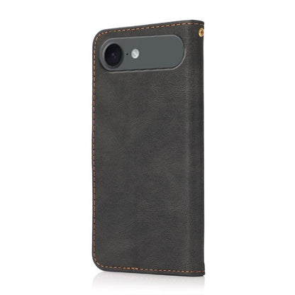 For iPhone Air Dual-color Stitching Leather Phone Case(Black Brown) - iPhone Air Cases by buy2fix | Online Shopping UK | buy2fix