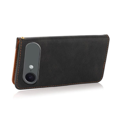 For iPhone Air Dual-color Stitching Leather Phone Case(Black Brown) - iPhone Air Cases by buy2fix | Online Shopping UK | buy2fix