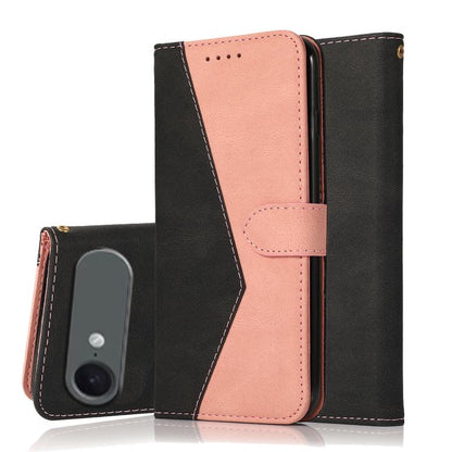 For iPhone Air Dual-color Stitching Leather Phone Case(Black Rose Gold) - iPhone Air Cases by buy2fix | Online Shopping UK | buy2fix