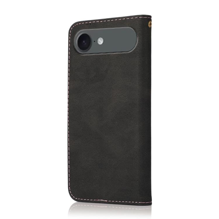 For iPhone Air Dual-color Stitching Leather Phone Case(Black Rose Gold) - iPhone Air Cases by buy2fix | Online Shopping UK | buy2fix