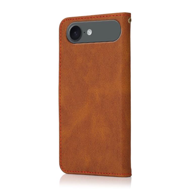For iPhone Air Dual-color Stitching Leather Phone Case(Brown Red) - iPhone Air Cases by buy2fix | Online Shopping UK | buy2fix
