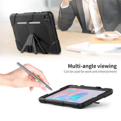 For Samsung Galaxy Tab S6 Lite P610 Shockproof Colorful Silicon + PC Protective Case with Holder & Pen Slot(Black) - Tab S6 Lite P610 / P615 by buy2fix | Online Shopping UK | buy2fix