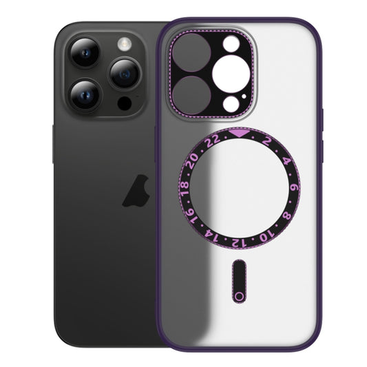 For iPhone 12 Pro Max Dial Plate Magsafe Phone Case(Purple) by buy2fix