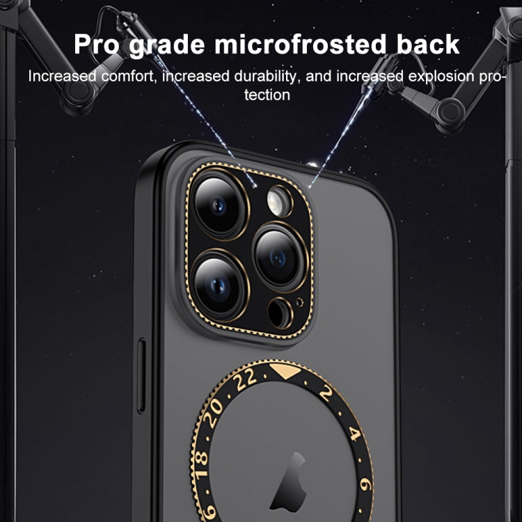 For iPhone 12 Pro Max Dial Plate Magsafe Phone Case(Gold) by buy2fix