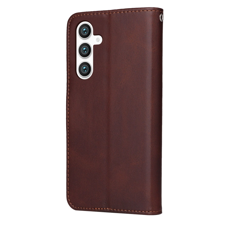 For Samsung Galaxy S23 FE 5G Classic Calf Texture Flip Leather Phone Case(Brown) by buy2fix