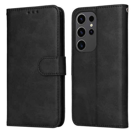 For Samsung Galaxy S24 Ultra Classic Calf Texture Flip Leather Phone Case(Black)