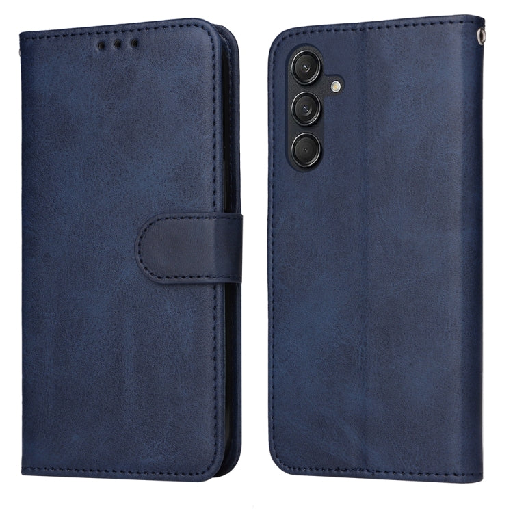 For Samsung Galaxy M55 5G Classic Calf Texture Flip Leather Phone Case(Blue) by buy2fix