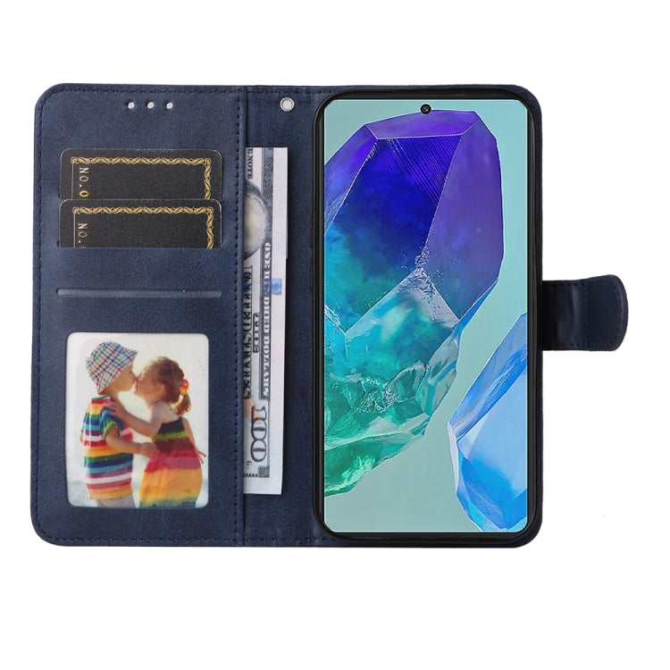For Samsung Galaxy M55 5G Classic Calf Texture Flip Leather Phone Case(Blue) by buy2fix