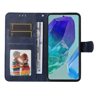 For Samsung Galaxy M55 5G Classic Calf Texture Flip Leather Phone Case(Blue) by buy2fix
