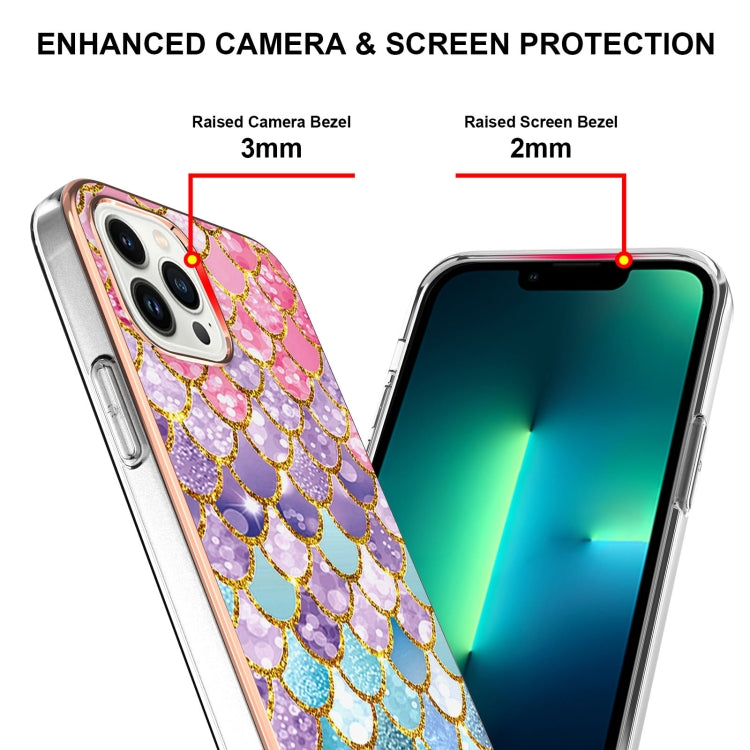 For iPhone 16 Pro Max Electroplating Pattern IMD TPU Shockproof Case(Colorful Scales) by buy2fix