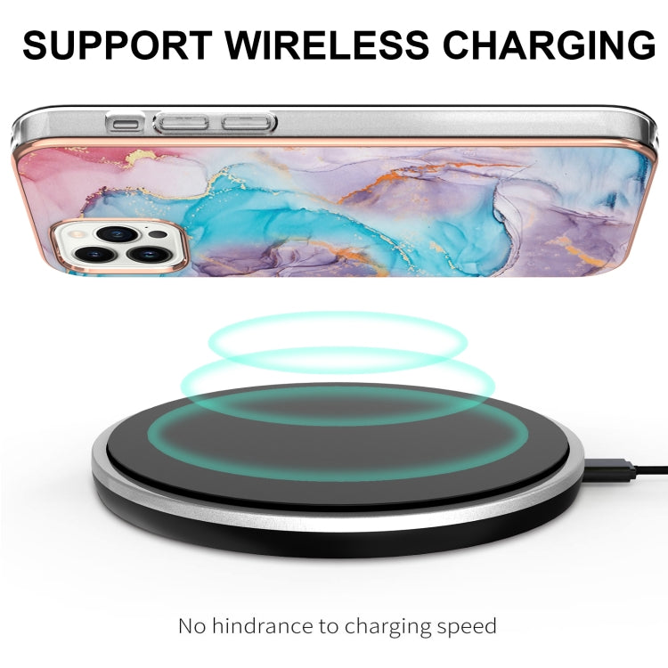 For iPhone 16 Pro Max Electroplating Pattern IMD TPU Shockproof Case(Milky Way Blue Marble) by buy2fix