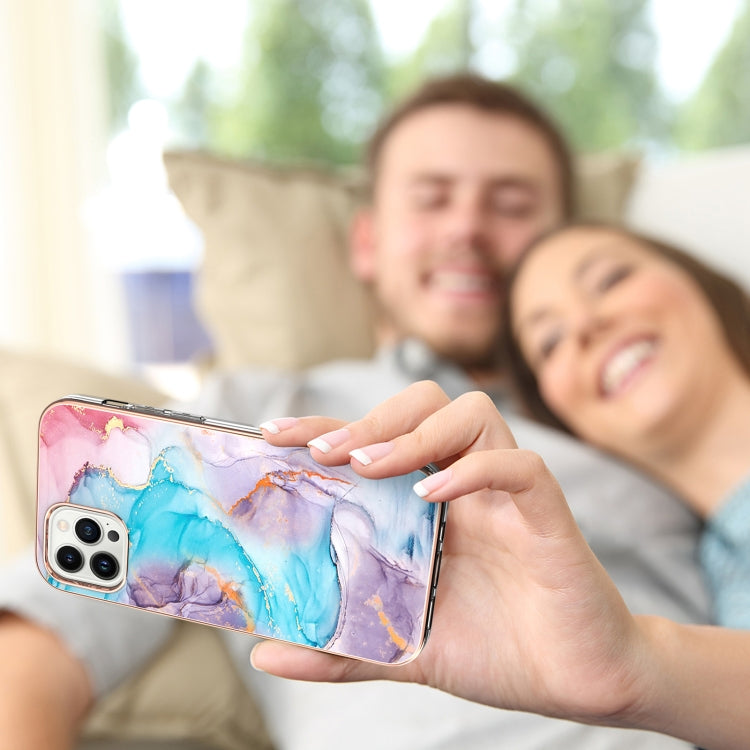 For iPhone 16 Pro Max Electroplating Pattern IMD TPU Shockproof Case(Milky Way Blue Marble) by buy2fix