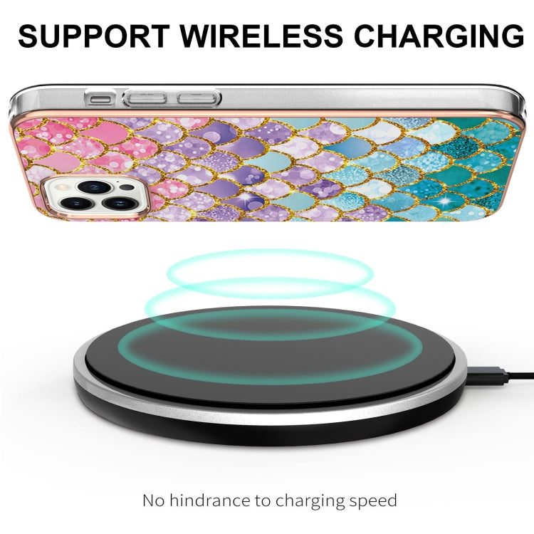 For iPhone 16 Pro Electroplating Pattern IMD TPU Shockproof Case(Colorful Scales) by buy2fix