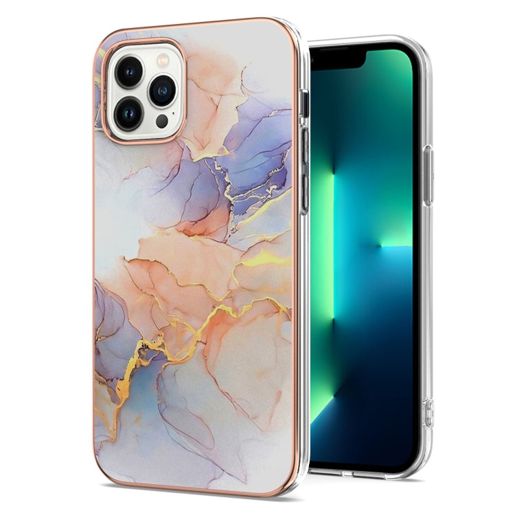 For iPhone 16 Pro Electroplating Pattern IMD TPU Shockproof Case(Milky Way White Marble) by buy2fix
