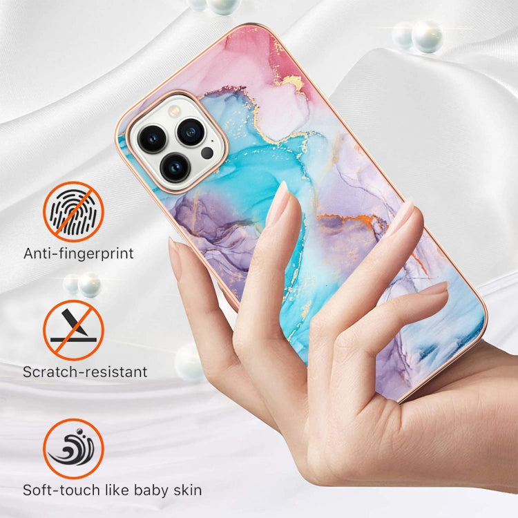 For iPhone 16 Pro Electroplating Pattern IMD TPU Shockproof Case(Milky Way Blue Marble) by buy2fix