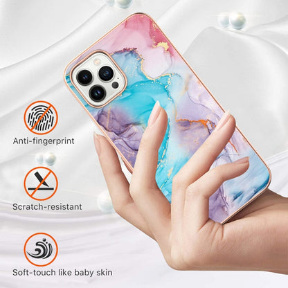 For iPhone 16 Pro Electroplating Pattern IMD TPU Shockproof Case(Milky Way Blue Marble) by buy2fix
