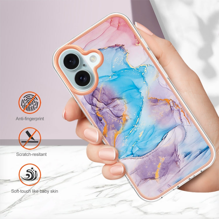 For iPhone 16 Electroplating Pattern IMD TPU Shockproof Case(Milky Way Blue Marble) by buy2fix