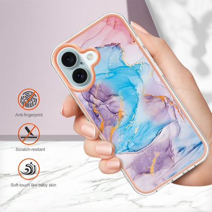 For iPhone 16 Electroplating Pattern IMD TPU Shockproof Case(Milky Way Blue Marble) by buy2fix