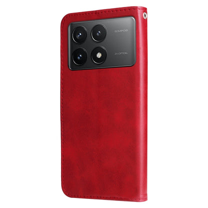For Xiaomi Redmi K70 / K70 Pro Fashion Calf Texture Zipper Leather Phone Case(Red) - Xiaomi Cases by buy2fix | Online Shopping UK | buy2fix