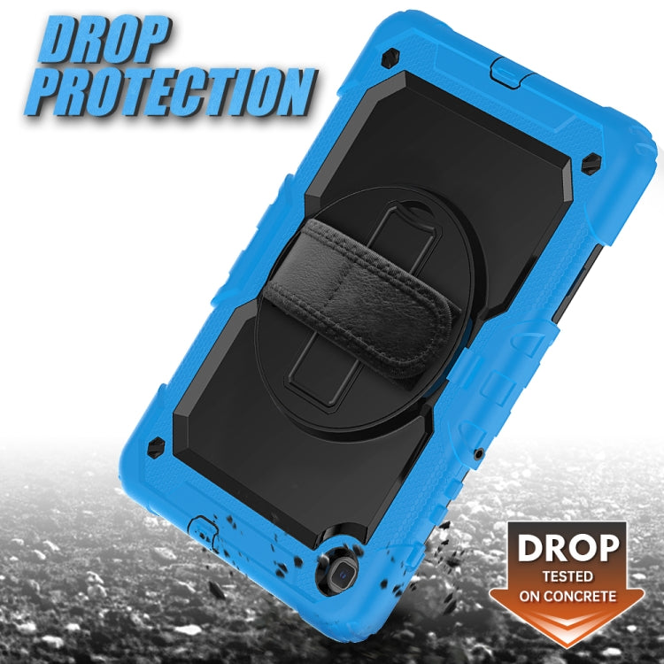 For Samsung Galaxy Tab S6 Lite P610 Shockproof Colorful Silicone + PC Protective Case with Holder & Shoulder Strap & Hand Strap & Pen Slot(Light Blue) - Tab S6 Lite P610 / P615 by buy2fix | Online Shopping UK | buy2fix