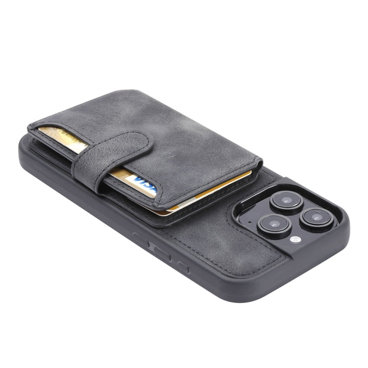 For iPhone 16 Pro Max Skin Feel Dream RFID Anti-theft PU Card Bag Phone Case(Black) by buy2fix