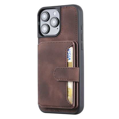 For iPhone 16 Pro Max Skin Feel Dream RFID Anti-theft PU Card Bag Phone Case(Coffee) by buy2fix