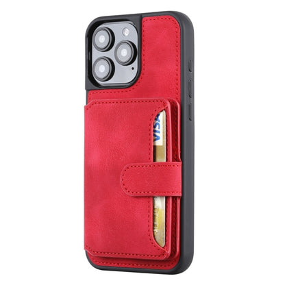 For iPhone 16 Pro Skin Feel Dream RFID Anti-theft PU Card Bag Phone Case(Red) by buy2fix