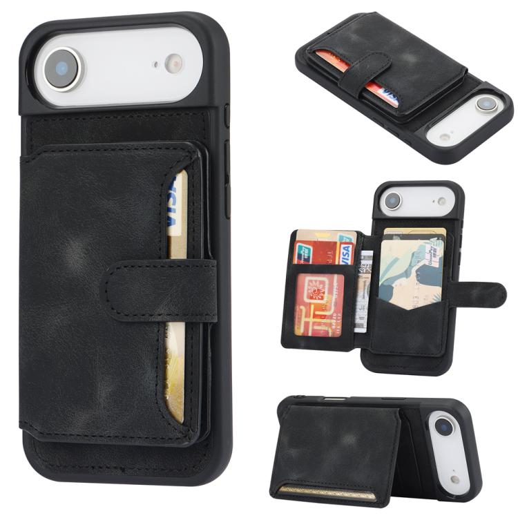 For iPhone Air Skin Feel Dream RFID Anti-theft PU Card Bag Phone Case(Black) - iPhone Air Cases by buy2fix | Online Shopping UK | buy2fix