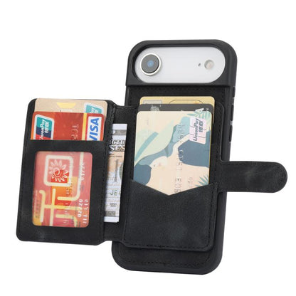 For iPhone Air Skin Feel Dream RFID Anti-theft PU Card Bag Phone Case(Black) - iPhone Air Cases by buy2fix | Online Shopping UK | buy2fix