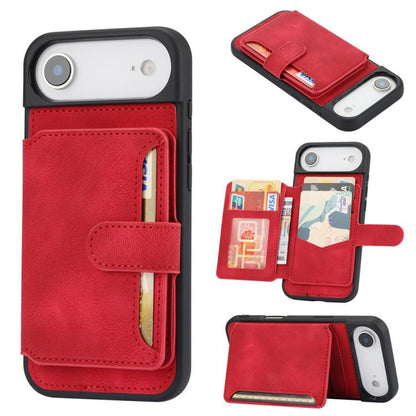 For iPhone Air Skin Feel Dream RFID Anti-theft PU Card Bag Phone Case(Red) - iPhone Air Cases by buy2fix | Online Shopping UK | buy2fix
