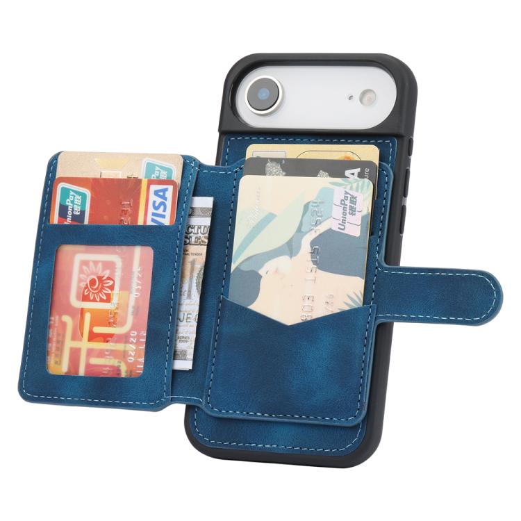 For iPhone Air Skin Feel Dream RFID Anti-theft PU Card Bag Phone Case(Peacock Blue) - iPhone Air Cases by buy2fix | Online Shopping UK | buy2fix