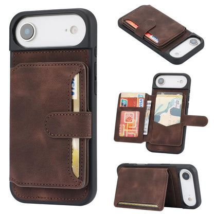 For iPhone Air Skin Feel Dream RFID Anti-theft PU Card Bag Phone Case(Coffee) - iPhone Air Cases by buy2fix | Online Shopping UK | buy2fix