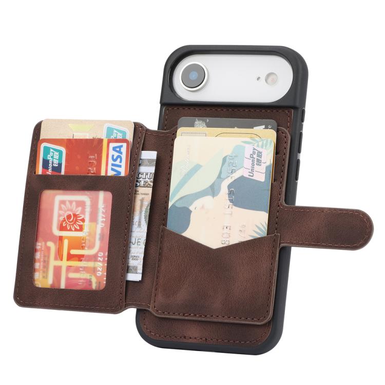 For iPhone Air Skin Feel Dream RFID Anti-theft PU Card Bag Phone Case(Coffee) - iPhone Air Cases by buy2fix | Online Shopping UK | buy2fix