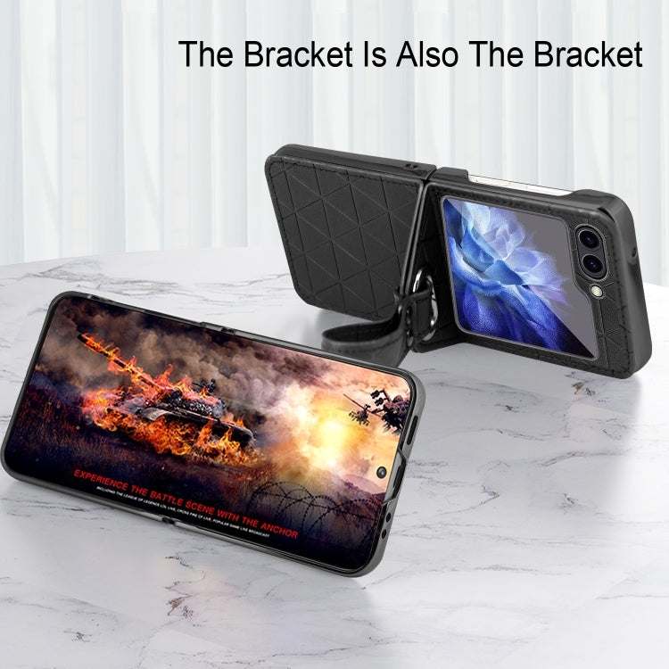 For Samsung Galaxy Z Flip5 Rocky Series Wristband Holder PC Phone Case(White) - Galaxy Z Flip5 Cases by buy2fix | Online Shopping UK | buy2fix