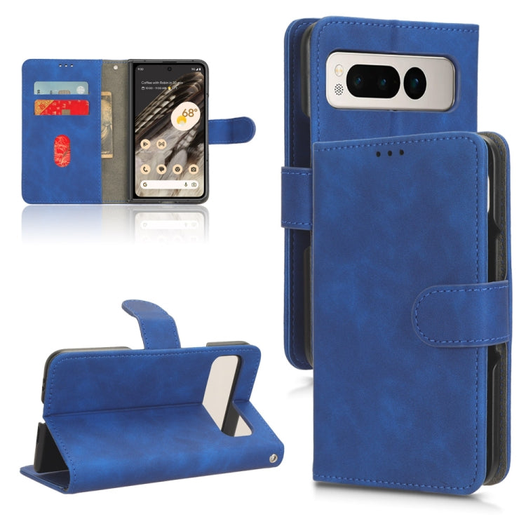 For Google Pixel Fold Skin Feel Magnetic Flip Leather Phone Case(Blue) by buy2fix
