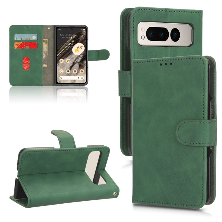 For Google Pixel Fold Skin Feel Magnetic Flip Leather Phone Case(Green) by buy2fix
