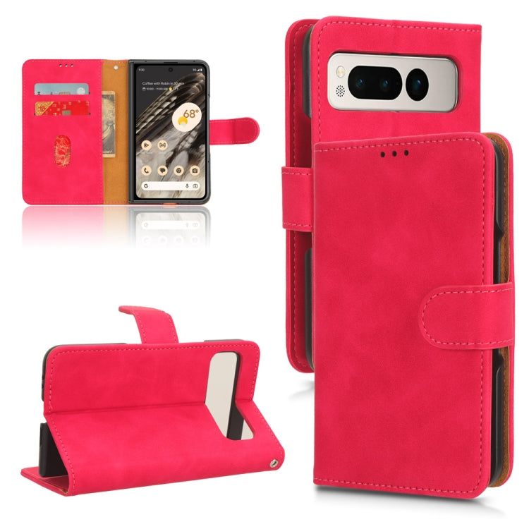 For Google Pixel Fold Skin Feel Magnetic Flip Leather Phone Case(Rose Red) by buy2fix