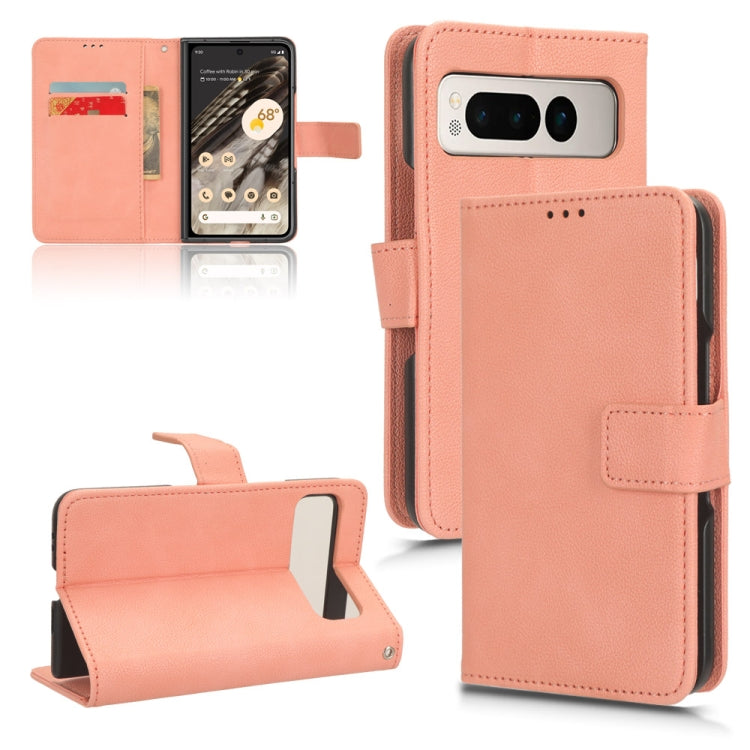 For Google Pixel Fold Lamb Texture Leather Phone Case(Pink) by buy2fix