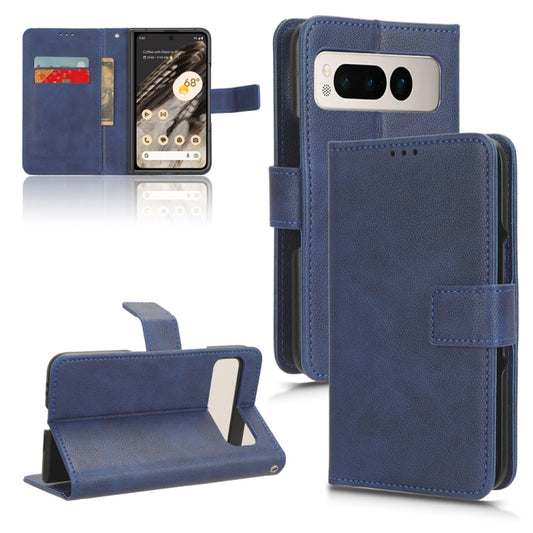 For Google Pixel Fold Lamb Texture Leather Phone Case(Blue) by buy2fix