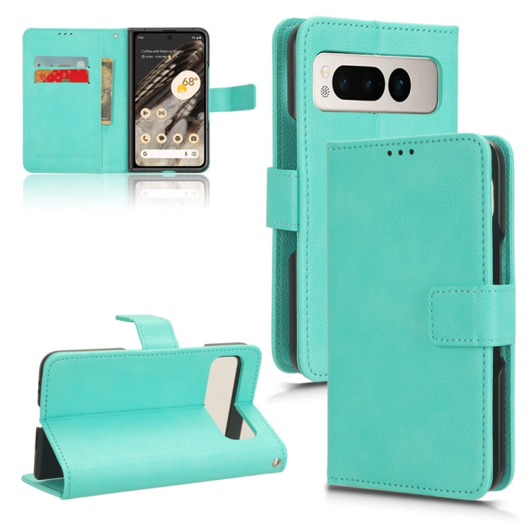 For Google Pixel Fold Lamb Texture Leather Phone Case(Green) by buy2fix