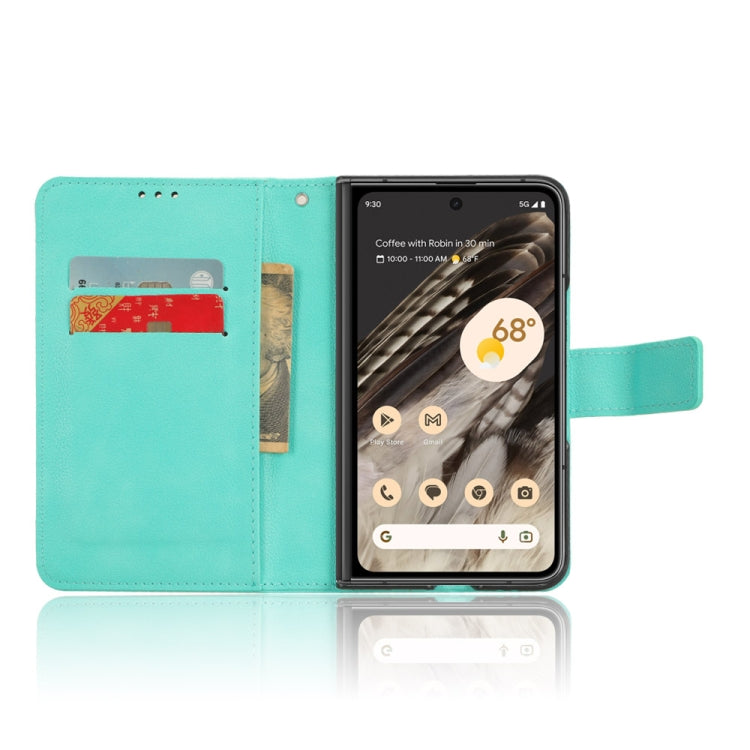 For Google Pixel Fold Lamb Texture Leather Phone Case(Green) by buy2fix
