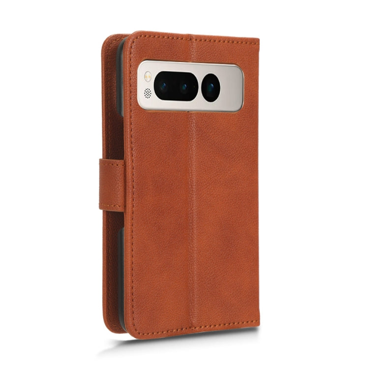 For Google Pixel Fold Lamb Texture Leather Phone Case(Brown) by buy2fix