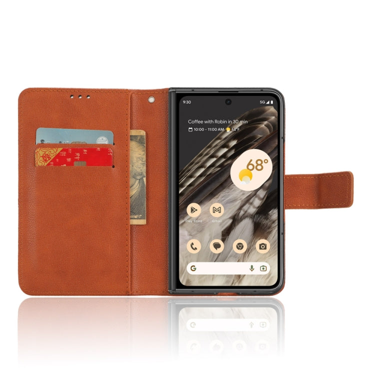 For Google Pixel Fold Lamb Texture Leather Phone Case(Brown) by buy2fix