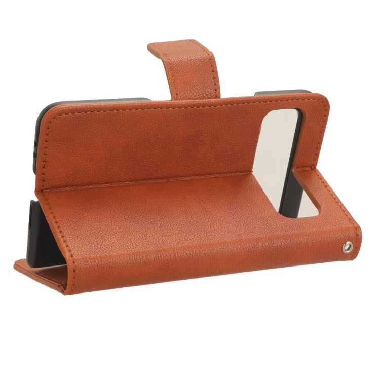 For Google Pixel Fold Lamb Texture Leather Phone Case(Brown) by buy2fix