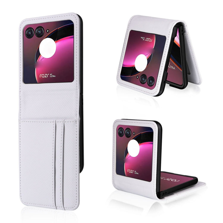 For Motorola Moto Razr 40 Ultra Card Slot PU Leather PC Phone Case(White) by buy2fix