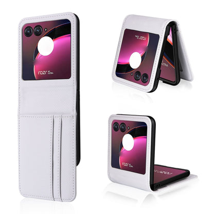 For Motorola Moto Razr 40 Ultra Card Slot PU Leather PC Phone Case(White) by buy2fix