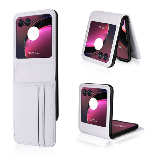 For Motorola Moto Razr 40 Ultra Card Slot PU Leather PC Phone Case(White) by buy2fix