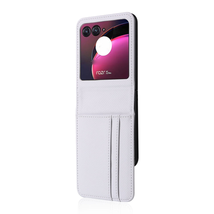 For Motorola Moto Razr 40 Ultra Card Slot PU Leather PC Phone Case(White) by buy2fix