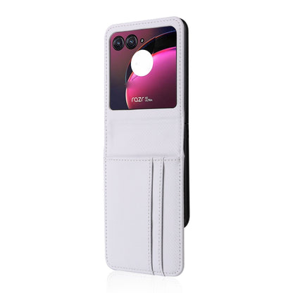 For Motorola Moto Razr 40 Ultra Card Slot PU Leather PC Phone Case(White) by buy2fix